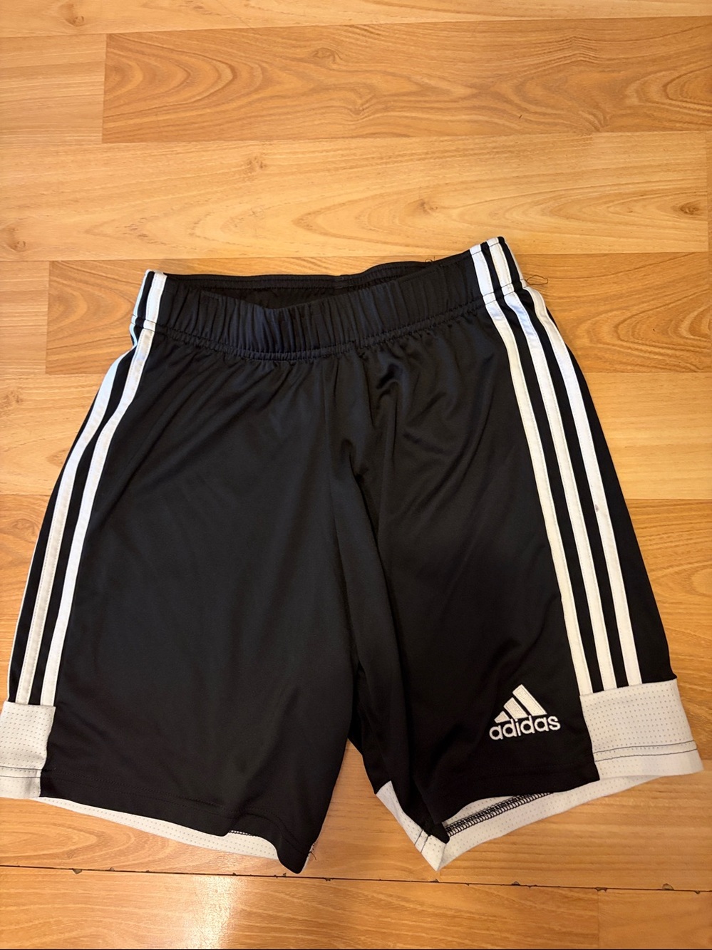 Adidas black with white stripes  athletic Shorts size S